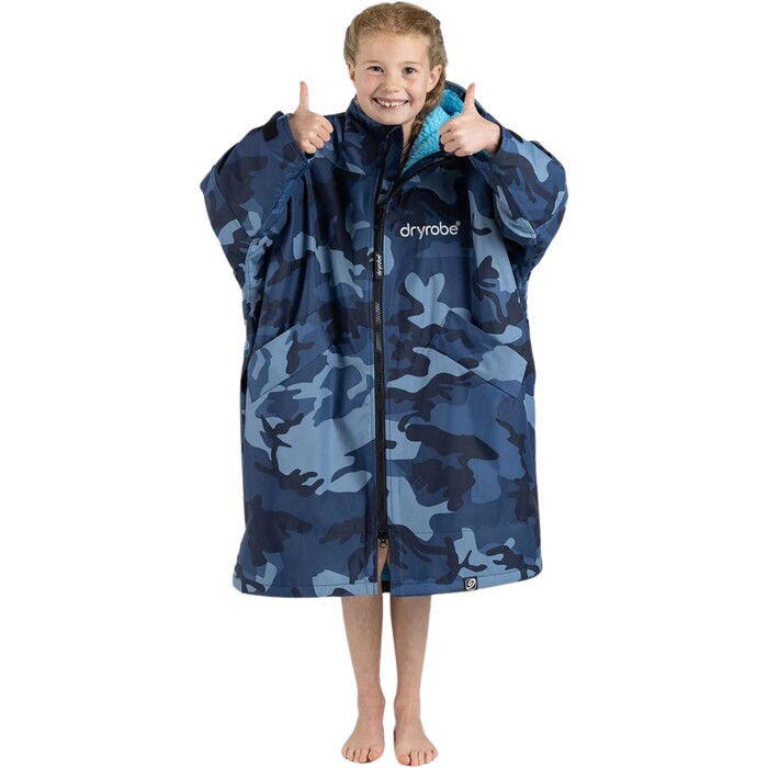 2024 Dryrobe Advance Junior Long Sleeve Changing Robe V3KSLSDA - Blue Camo / Blue